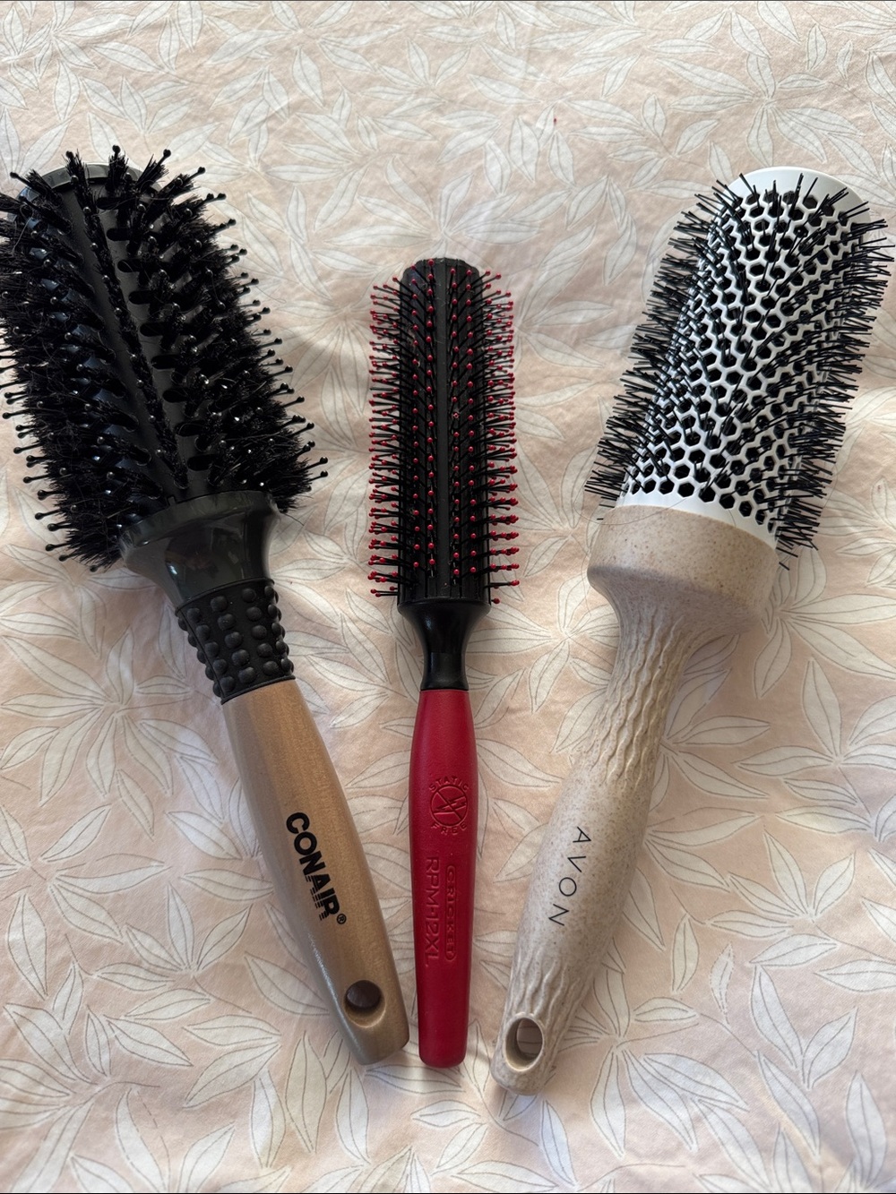 Conair Large Round Hair Brush - Black Bristles with Wood-Tone Handle
